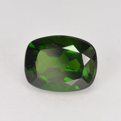 Diopside de chrome vert naturelle coupe coussin, 1,70 ct, VVS-VS