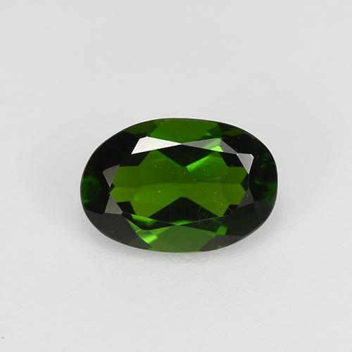 Diopside de chrome vert naturelle coupe ovale, 0,58 ct, VS