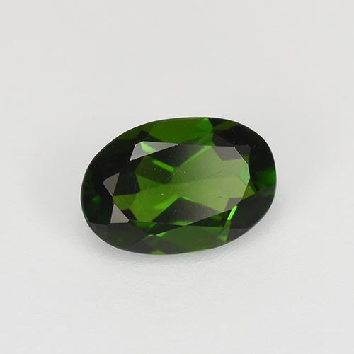 Diopside de chrome vert naturelle coupe ovale, 0,58 ct, VS