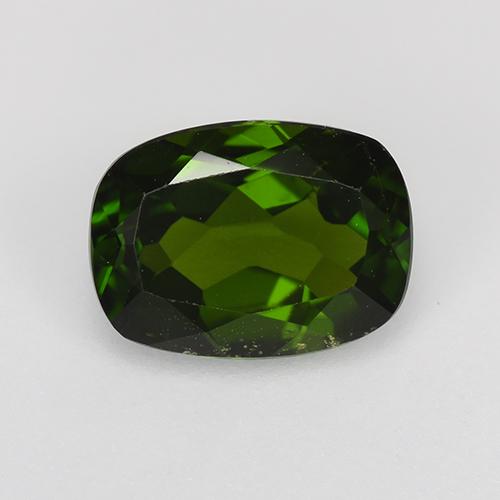 Diopside de chrome vert naturelle coupe coussin, 1,43 ct, VS