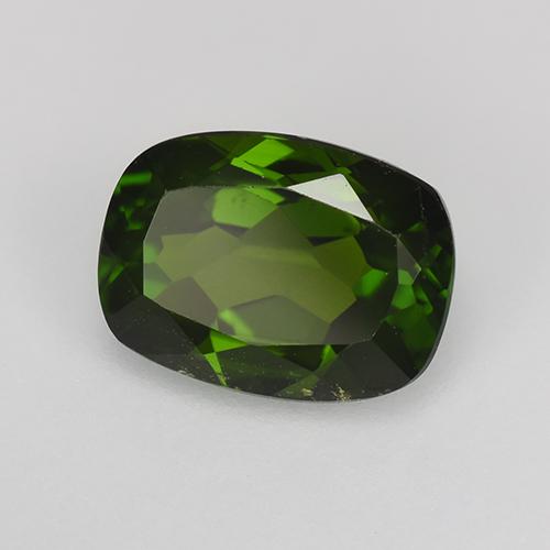 Diopside de chrome vert naturelle coupe coussin, 1,43 ct, VS