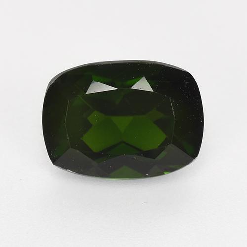 Diopside de chrome vert naturelle coupe coussin, 1,52 ct, VVS-VS