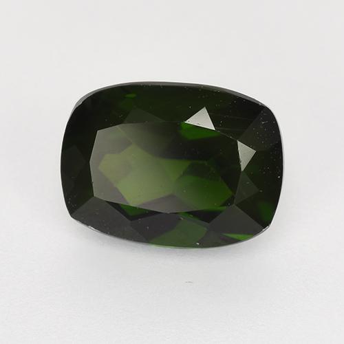 Diopside de chrome vert naturelle coupe coussin, 1,52 ct, VVS-VS