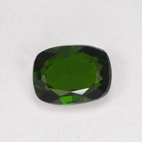 Diopside de chrome vert naturelle coupe coussin, 1,44 ct, VVS-VS
