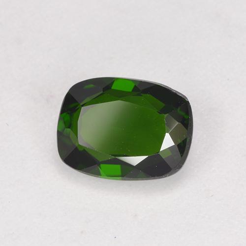 Diopside de chrome vert naturelle coupe coussin, 1,44 ct, VVS-VS