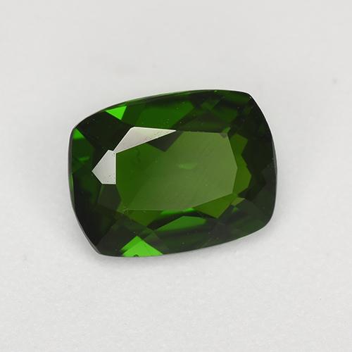 Diopside de chrome vert naturelle coupe coussin, 1,27 ct, VS