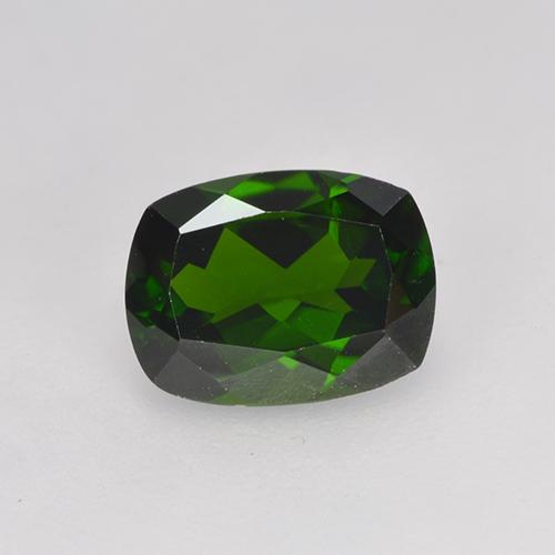 Diopside de chrome vert naturelle coupe coussin, 1,36 ct, VS