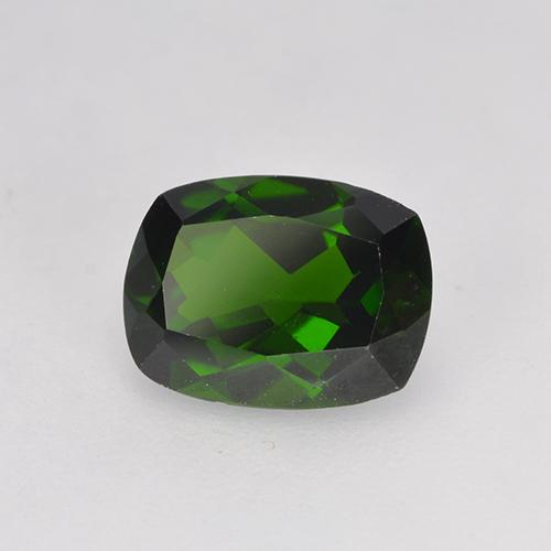 Diopside de chrome vert naturelle coupe coussin, 1,36 ct, VS