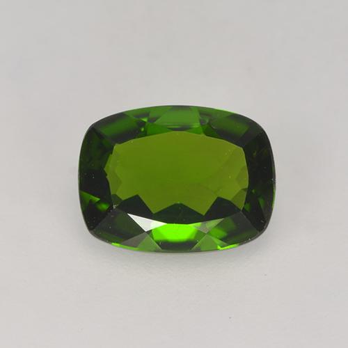 Diopside Chrome Vert terreux naturelle Coupe coussin, 1.34 ct, VS