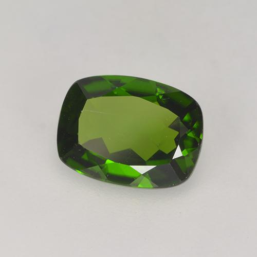 Diopside Chrome Vert terreux naturelle Coupe coussin, 1.34 ct, VS