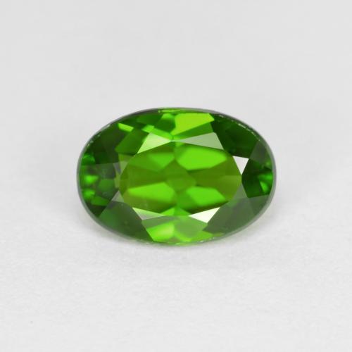 Diopside de chrome vert naturelle coupe ovale, 0,87 ct, VVS