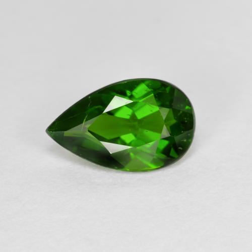 Diopside Chrome Vert intense naturelle En forme de poire, 0.83 ct, VS-SI