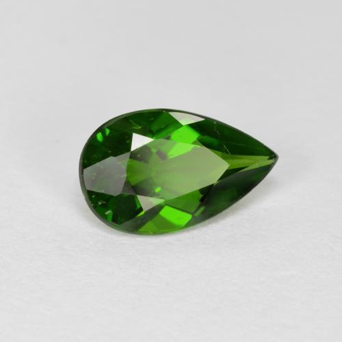 Diopside Chrome Vert intense naturelle En forme de poire, 0.83 ct, VS-SI