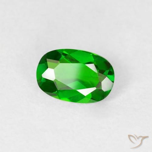 Diopside Chrome Vert forêt clair naturelle ovale, 0.50 ct, VS