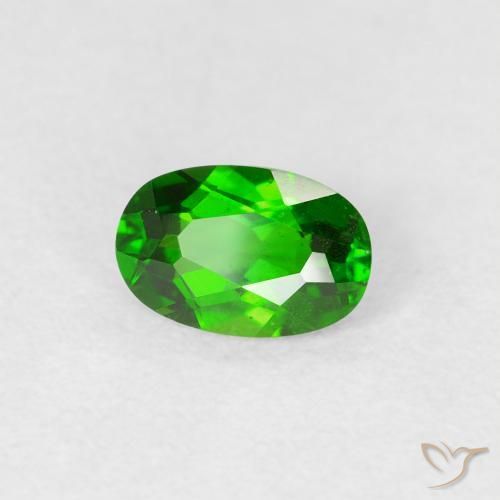 Diopside Chrome Vert forêt clair naturelle ovale, 0.50 ct, VS