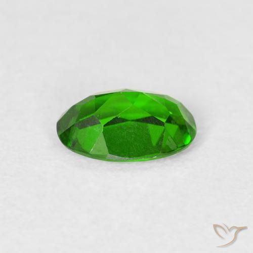 Diopside Chrome Vert foncé naturelle ovale, 0.72 ct, VVS-VS
