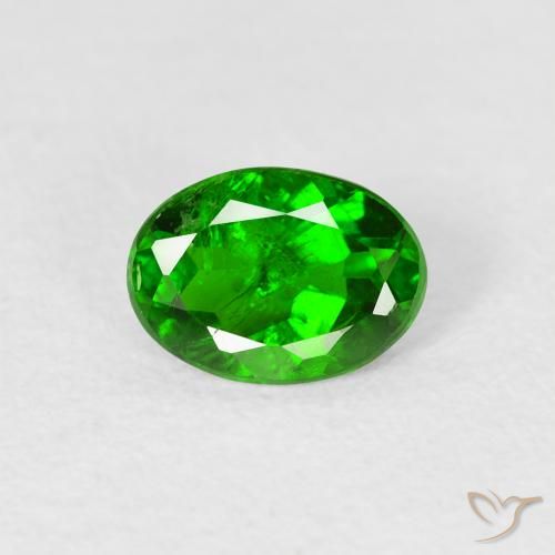 0.74ct Naturel Vert forêt clair Diopside Chrome, ovale, VS-SI