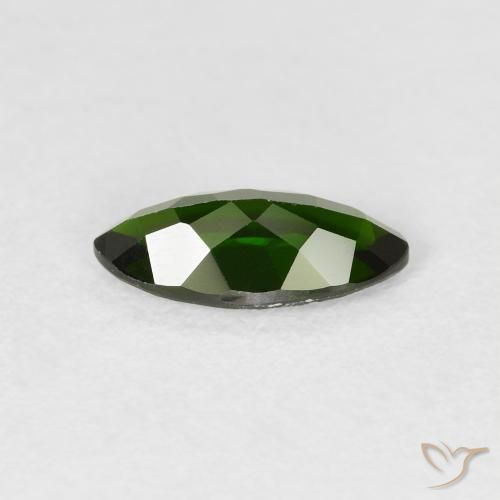 Diopside Chrome Vert foncé naturelle Marquise, 1.17 ct, VVS-VS
