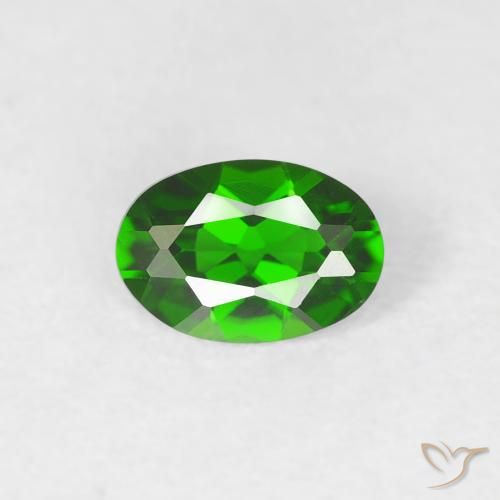 0.47ct Naturel Vert forêt clair Diopside Chrome, ovale, VVS-VS