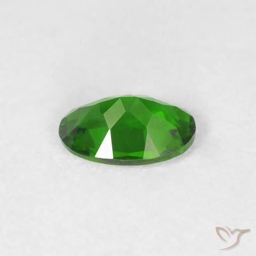 Diopside Chrome Vert forêt clair naturelle ovale, 0.47 ct, VVS-VS