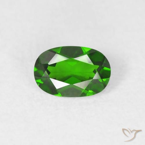 0.54ct Naturel Vert forêt clair Diopside Chrome, ovale, VVS-VS