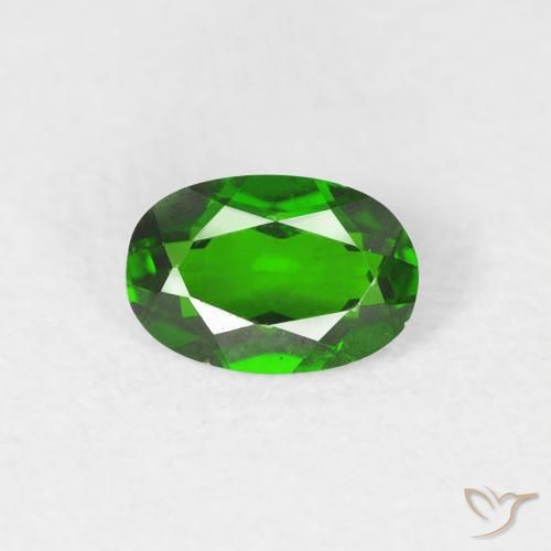 0.51ct Naturel Vert forêt clair Diopside Chrome, ovale, VVS-VS