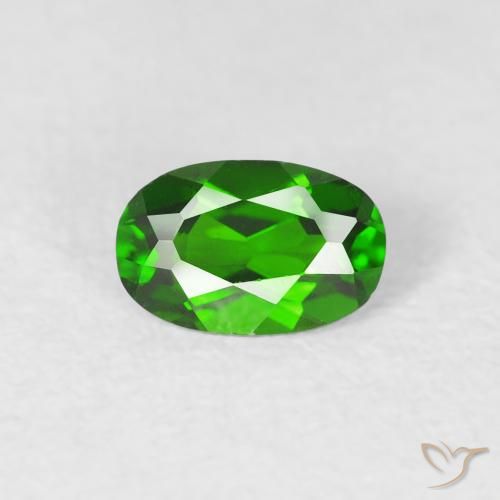0.46ct Naturel Vert foncé Diopside Chrome, ovale, VVS-VS