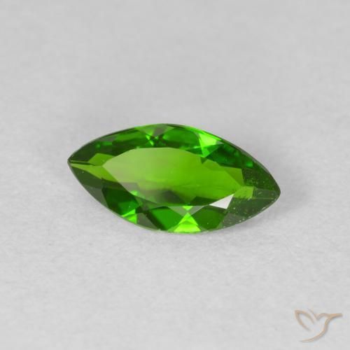 Diopside Chrome Medium Dark-Green naturelle Marquise, 0.89 ct, VS
