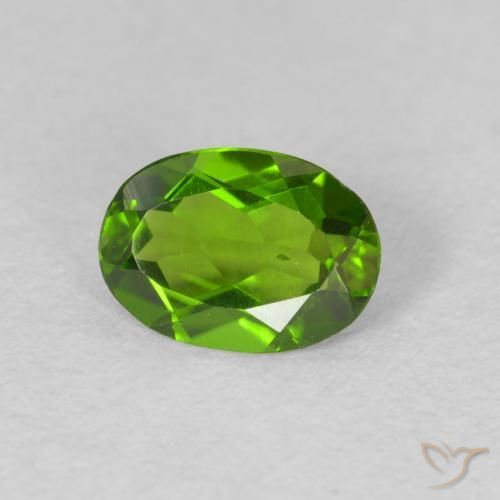 Diopside Chrome Medium Dark-Green naturelle ovale, 0.73 ct, VS