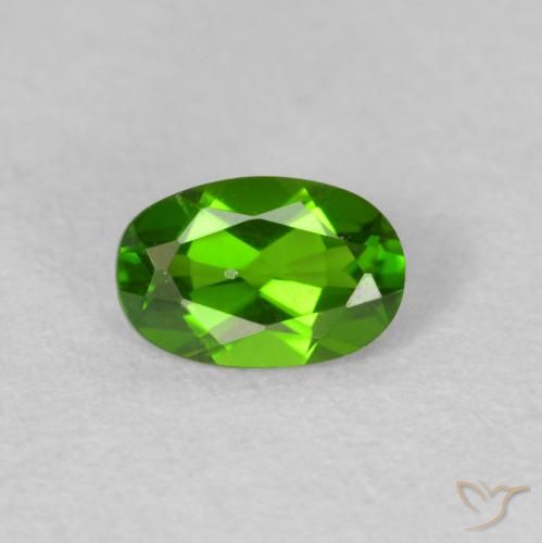 0.50ct Naturel Vert éclatant Diopside Chrome, ovale, VVS-VS