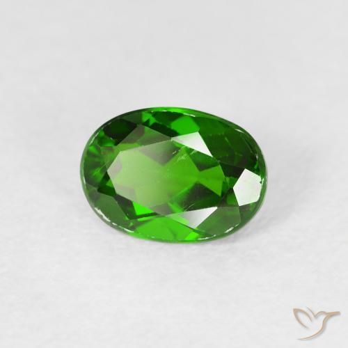 Diopside Chrome Vert foncé naturelle ovale, 1.02 ct, VS-SI