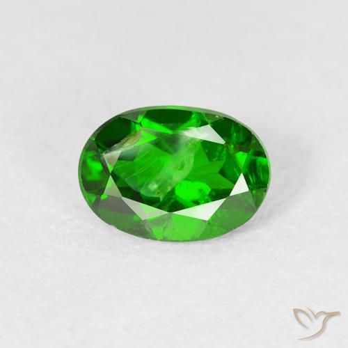 0.82ct Naturel Vert foncé Diopside Chrome, ovale, VS-SI