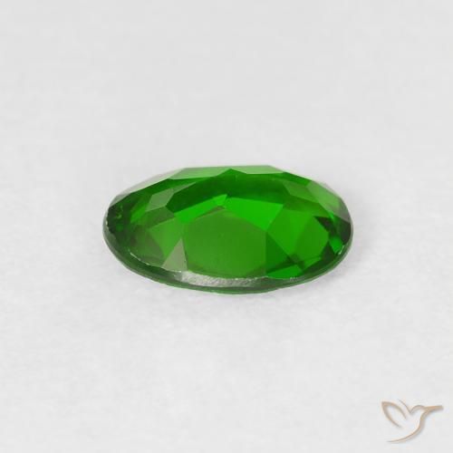 Diopside Chrome Vert intense naturelle ovale, 0.71 ct, VS