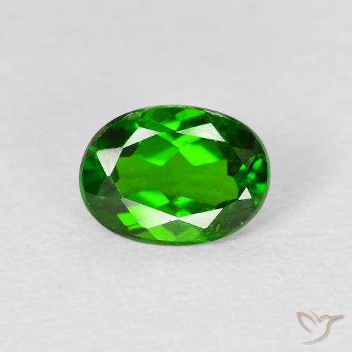 0.86ct Naturel Vert forêt clair Diopside Chrome, ovale, VS