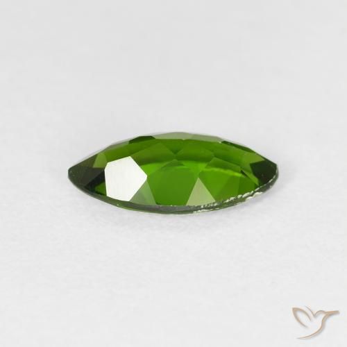 Diopside Chrome Medium Dark-Green naturelle Marquise, 1.14 ct, VS-SI