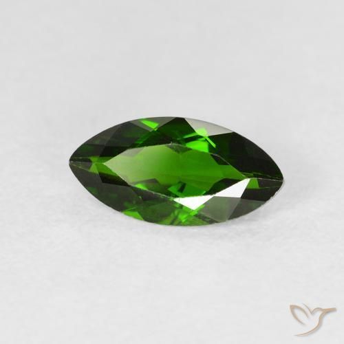 Diopside Chrome Medium Dark-Green naturelle Marquise, 1.14 ct, VS-SI