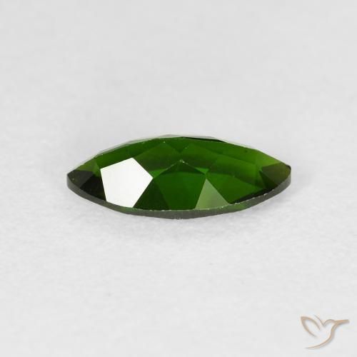 Diopside Chrome Medium Dark-Green naturelle Marquise, 1.14 ct, VS-SI