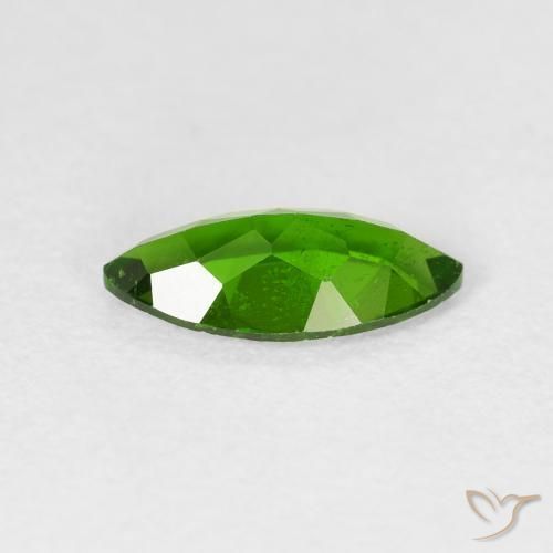 Diopside Chrome Medium Dark-Green naturelle Marquise, 1.07 ct, VS-SI