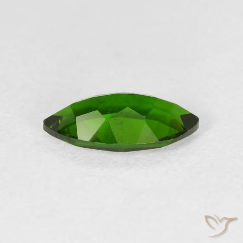 Diopside Chrome Medium Dark-Green naturelle Marquise, 1.18 ct, VS-SI