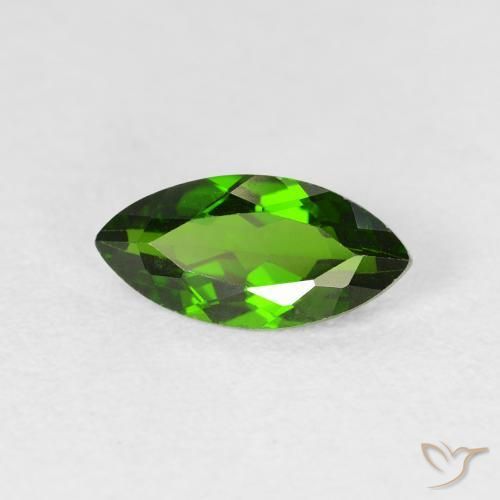 Diopside Chrome Medium Dark-Green naturelle Marquise, 1.18 ct, VS-SI