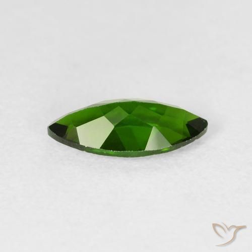 Diopside Chrome Medium Dark-Green naturelle Marquise, 1.18 ct, VS-SI