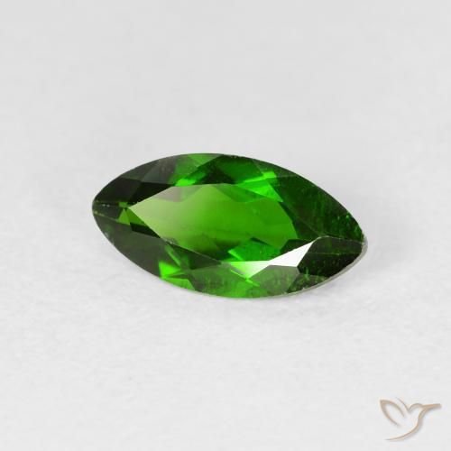 Diopside Chrome Medium Dark-Green naturelle Marquise, 1.23 ct, VS-SI