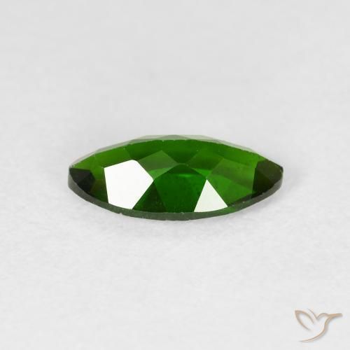Diopside Chrome Medium Dark-Green naturelle Marquise, 1.23 ct, VS-SI