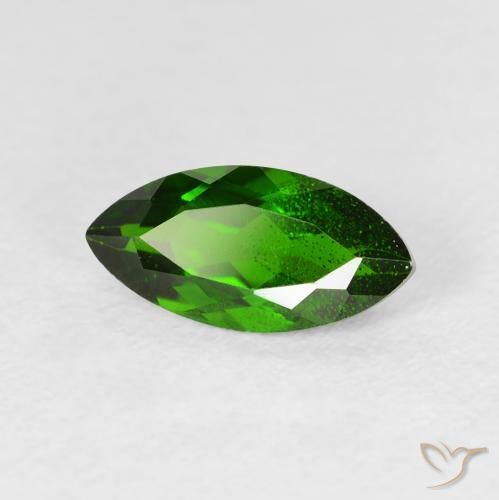 Diopside Chrome Medium Dark-Green naturelle Marquise, 1.28 ct, VS-SI