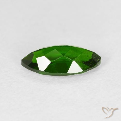 Diopside Chrome Medium Dark-Green naturelle Marquise, 1.28 ct, VS-SI