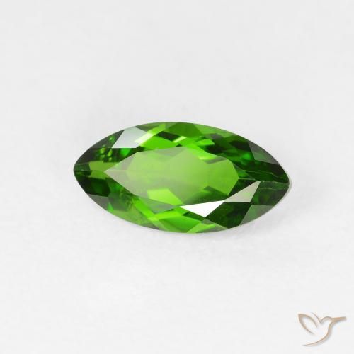 Diopside Chrome Medium Dark-Green naturelle Marquise, 1.26 ct, VS-SI