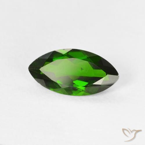 Diopside Chrome Medium Dark-Green naturelle Marquise, 1.18 ct, VS-SI