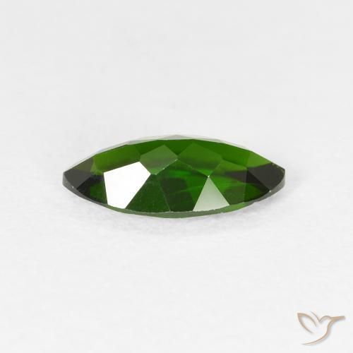 Diopside Chrome Medium Dark-Green naturelle Marquise, 1.18 ct, VS-SI