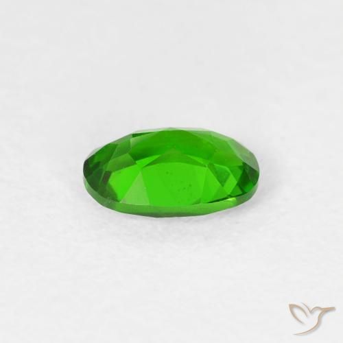 Diopside Chrome Vert intense naturelle ovale, 0.49 ct, VS