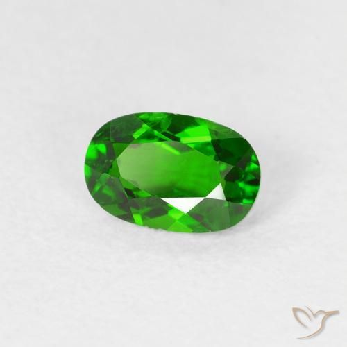 Diopside Chrome Vert intense naturelle ovale, 0.54 ct, VS